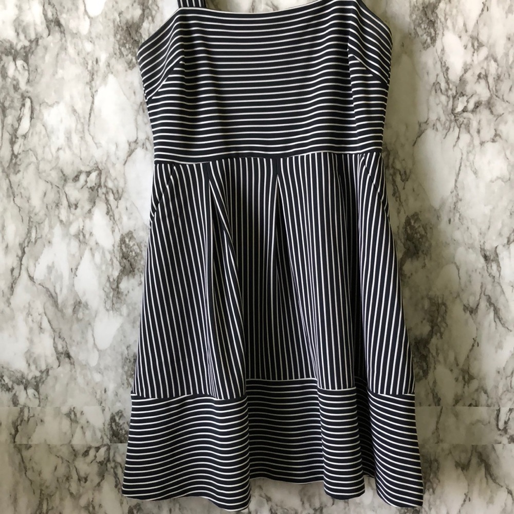 Navy and White Striped Dress